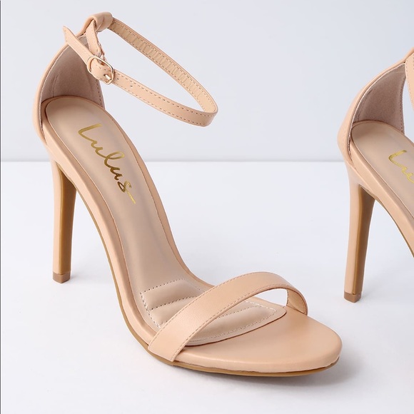 Lulus Shoes - Nude Ankle Strap Heels